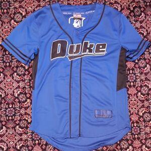 Duke Men's Blue and Black Baseball Jersey